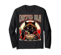Chopstick Ninja s Japanese Cat s Ramen Noodle Long Sleeve T-Shirt