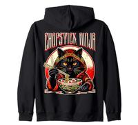Chopstick Ninja s Japanese Cat s Ramen Noodle Zip Hoodie