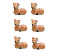 Chopstick Rest 6 Pieces of Ceramic Craft Ornaments Fawn Chopsticks Rests Pen Holders Household Necessities Brown