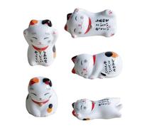 Chopstick Rest Set,5 Pack Ceramic Lucky Cat Chopstick Rest Lucky Cat Chopsticks Holder Cat Chopsticks Rest Set,Japanese Style Ceramic Lucky Cat Chopsticks Rest Set