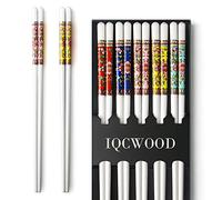 Chopsticks, 5 Pairs Chopsticks Reusable, Bone China, Dishwasher Safe, 9 1/2 Inches Chop Sticks Gift Set