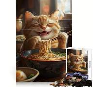 Chopsticks Cat Feast - Jigsaw Puzzle 1000 Piece for Teenagers Leisure Game Real Thick Fun Activity Great Gift (38x26cm)