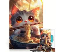 Chopsticks Cat Feast Jigsaws for Adults1000 Pieces Brain Teaser Bright Color Family Pastime Home Decor (50x75cm)