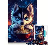 Chopsticks & Noodles Husky's Night Feast 1000 Adult Pieces Jigsaw Puzzle Brain Exercise Tight Joint Real Challenge Art Decor (38x26cm)
