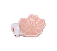 Chopsticks Rests 6 Pieces Ceramic Chopstick Holder Small Flower Rabbit Chopstick Holder Ceramic Knick Knack Orange