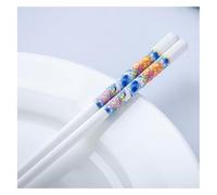Chopsticks Set, Chinese Porcelain Chopsticks Set Box Enamel Floral Pattern,Reusablehopsticks with Case(T)