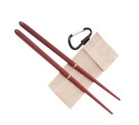 Chopsticks - Wooden 205mm Unfolded/110mm Folded | Portable Travel Chopst-icks with Carry Bag | Reusable Chopsticks with Carabiner for On-The-Go Dining