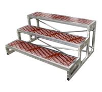 Choral Risers 3-Piece Set, Plywood & Galvanized Steel, Staging Steps for Performances & Speeches, Easy Assembly, & Portable Standing Platform