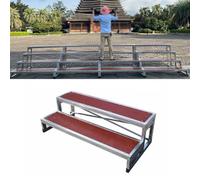 Choral Risers 4-Tier Portable Stage Platform, Straight Standing Choir Step Platforms for School and Performance, 50 3/8" Length (128 cm) - Durable and Stable