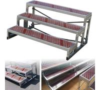 Choral Risers Portable Steps Platform, Multi-Functional Tiered Seating/Lectern/Speaking Stand for Choirs, Group Photos, and Presentations - 2 Tier