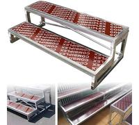 Choral Risers Portable Steps Platform, Multi-Functional Tiered Seating/Lectern/Speaking Stand for Choirs, Group Photos, and Presentations - 2 Tier