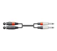 Chord | 2 x XLR Female to 2 x 6.3mm Mono Jack Plugs Classic Sterero Audio Cable | 0.75m