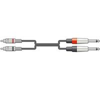 chord 2R-2M6J300 3 m Twin RCA to Mono Jack Plug Lead