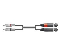 chord 2R-2XM075 0.75 m Twin RCA to XLRM Lead