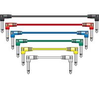 Chord | Audio Patch Lead 6.3mm Mono Jack Plug to 6.3mm Mono Jack Plug | Mixed Colour Pack of 6 | 1.0 Meter Cables
