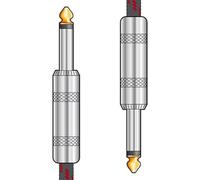 Chord | Premium Retro Guitar Lead | Black & Red 3.0m