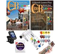 Chord Buddy Guitar Learning Aid Package with Tuner Strings & Fender Picks Bundle