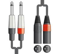 Citronic | Classic Audio Cable 2 x Mono Jacks 6.3mm to 2 x XLR Male Connectors | 1.5m