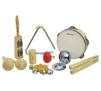 Chord CPS09 9 Piece Hand Percussion Set with Bag - Includes Tambourine, Maracas, Shakers, Claves, Jingle Band, Jingle Stick, Finger Cymbals, and Triangle
