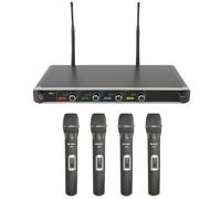 Chord NU4-H Quad UHF Wireless System | 4 Handheld Mics, Stage-Ready Setup