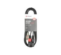 1.5m Twin Phono - Twin Male XLR Cable