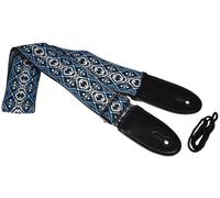 Chord | Fully Adjustable Delux Guitar Strap with Embroided Design | Blue Jacquard