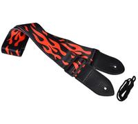 Chord | Fully Adjustable Flame Red Print Guitar Strap