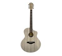 Chord Nomad Series: Electro Acoustic Guitar with Built in Tuner and Active 3-Band EQ Grand Auditorium Style with Venetian Cutaway Weathered Ash