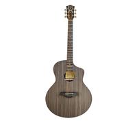 Chord Nomad Series: Electro Acoustic Guitar with Built in Tuner and Active 3-Band EQ Grand Auditorium Style with Venetian Cutaway Ebony