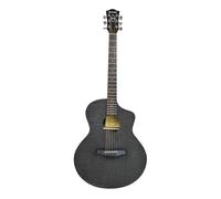 Chord Nomad Series: Electro Acoustic Guitar with Built in Tuner and Active 3-Band EQ Grand Auditorium Style with Venetian Cutaway Black Quilted Maple