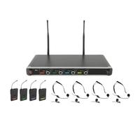 Chord | Quad UHF Wireless Microphone System | 4 x Neckband/Tie Clip