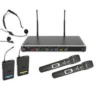 Chord | Quad Wireless Microphone System | 2 Handheld Microphones & 2 Beltpack Receivers