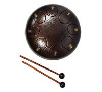 Chord | Steel Tongue Drum 6-Inch 8-Note : Ideal for Rain and Outdoor Serenity, Meditation, Therapy, and Educational Use with Playing Sticks, Thimbles, and Drawstring Bag Included | Bronze