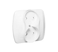 CHORD WHITE SOCKET 2X B/U SCREW TERMINALS 16A 250V AG2/11
