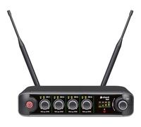 Chord XU-4BP Wireless Microphone System - 4 Bodypacks with Lavalier & Neckband Mics, UHF 4-Channel Receiver - For Conferences, Performers & Instructors