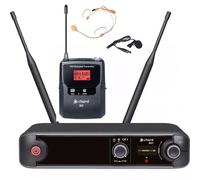 Chord XU-1BP Wireless Microphone System - UHF Receiver with 1 Bodypack Transmitter, Lavalier & Neckband Mic - Reliable, Compact & Voice-Optimised