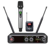 Chord | XU2 Dual UHF Wireless Microphone System - Handheld & Headset/Lapel Mic Combo, Portable PA System for Karaoke, Fitness Class, DJ, Presenter & Voice Amplifier UK