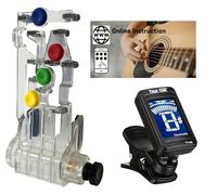 ChordBuddy Left Handed Guitar Learning Device Only with Instrument Alley True Tune Chromatic Tuner, Online Video Lessons, Authentic American Product for Left Handed Players