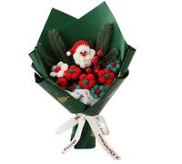 Chordobe Christmas Handmade Crochet Flower - Artificial Flower Bouquet Knitted Bouquet for Home Decoration Table Centerpiece