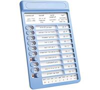 Chore Chart, 8.7 x 5.4 in / 22 x 13.7 cm Daily Checklist Board with 15 Pcs Replacement Cards, Self-Discipline Chart and Habit Tracker for Home Morning Routine, Blue Cartoon Planning Tool
