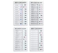 Chore Chart Board Set, Premium Durable ABS PVC Material Reusable Removable Checklist Organizer for Home Office RV Family Adults 4 Pieces 20 x 12cm