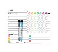 Chore Chart, Magnetic Reward Chart for Kids, Reusable Chores Chart for Children, Behaviour Charts for Kids, 25cm x 25cm Magnetic Whiteboard with 2 Markers, Ideal for Home, Classroom, and Daycare