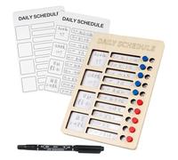 Chores Chart for Kids Portable Self-Discipline Chores Chart Daily Checklist Board Routine with 3 Chore Cards Educational Time Management Tool