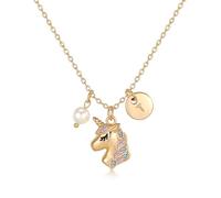chorfla Unicorn Necklace Gifts for Girls 14K Gold Plated Unicorn Pendant Initial A-Z Birthday Gifts for Little Girl