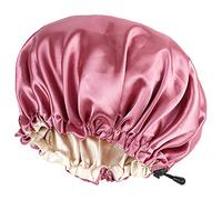 CHORHA Satin Sleep Cap,Double-Sided Adjustable Sleep Bonnet,Bonnet Cap for Sleep (HOT Pink)