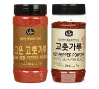 Choripdong Gochugaru Fine & Coarse Red Hot Pepper Powder Flakes 200g (Packs of 2)