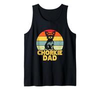 Chorkie Dad Retro Sunset Funny Chihuahua Yorkie Mix Lover Tank Top