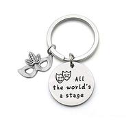 CHOROY All The World's a Stage Keychain Drama Quote Jewelry Inspirational Gift for Actor (Drama Keychain)