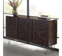 chort wooden sideboard in dark walnut with 2 doors 3 drawers