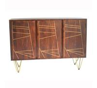 chort wooden sideboard in dark walnut with 3 doors